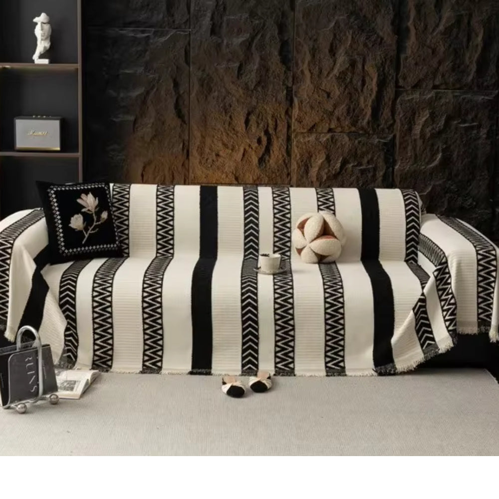 Chevron Pattern Chenille Sofa Cover