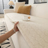 Yellow quilted sofa cover with matching pillows, soft couch protector for living room seating and modern home decor