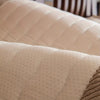 Yellow quilted sofa cover with matching pillows, soft couch protector for living room seating and modern home decor