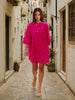 Elegant Fringed Mid-length Sleeve Mini Dress