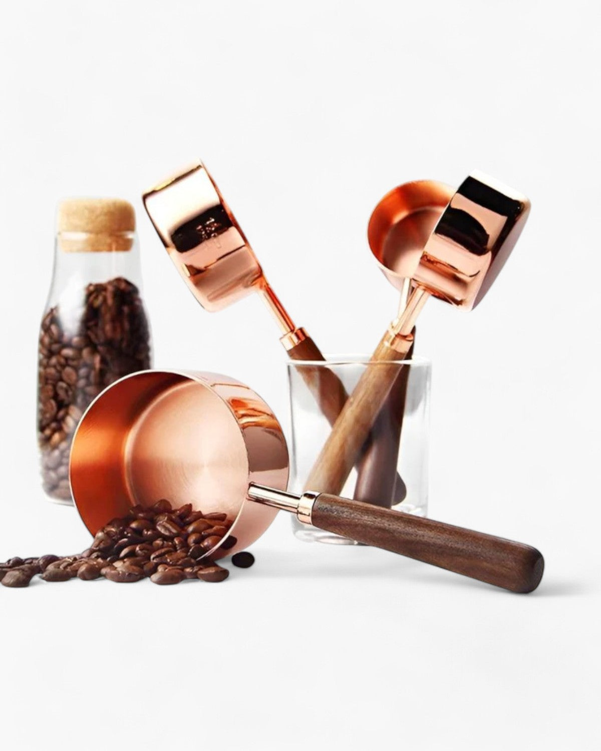 Copper Measuring Cups and Spoons – Polished Finish – Durable Kitchen Essential – Stylish Cooking Tool