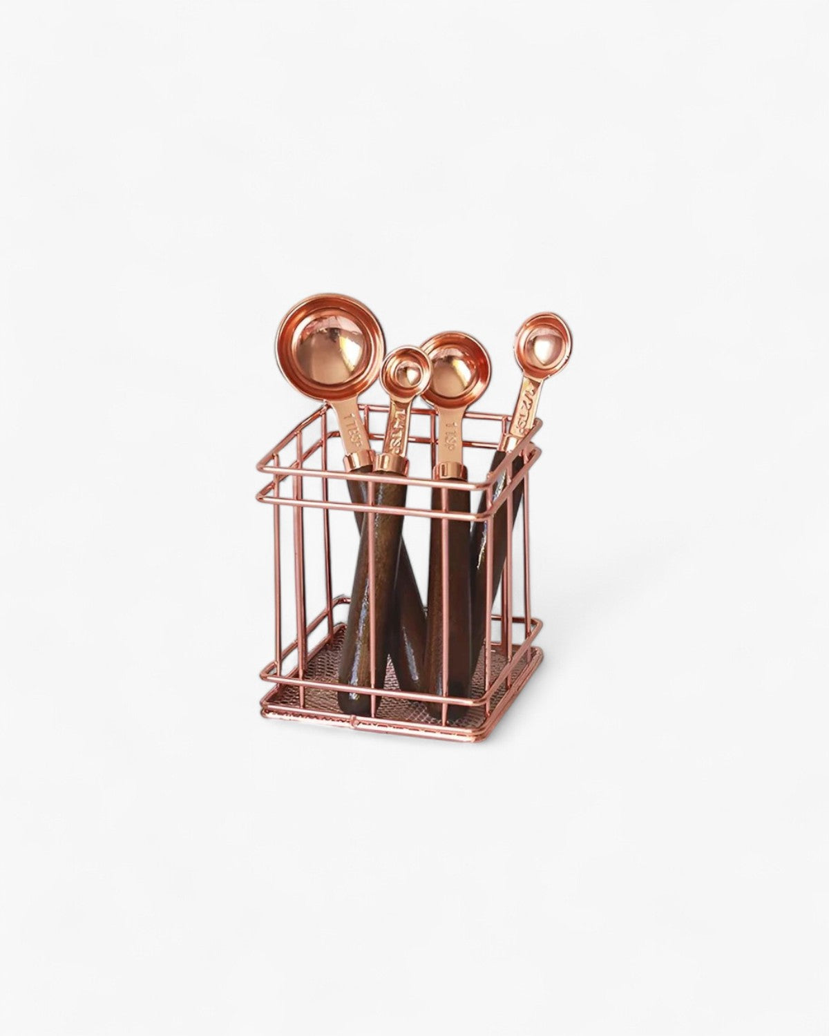 Copper Measuring Cups and Spoons – Polished Finish – Durable Kitchen Essential – Stylish Cooking Tool