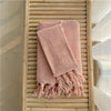 Cotton bath towel – Soft and durable – Elegant checkerboard design – Ideal for bath or spa use – 30 x 60 in