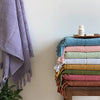 Cotton bath towel – Soft and durable – Elegant checkerboard design – Ideal for bath or spa use – 30 x 60 in