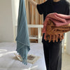 Cotton bath towel – Soft and durable – Elegant checkerboard design – Ideal for bath or spa use – 30 x 60 in