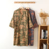 Cotton bathrobe – Lightweight kimono style – Dark blue or light green – Ideal for lounging and relaxation