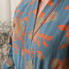 Cotton gauze kimono bathrobe – Lightweight and cozy – Floral print – One size fits S–L