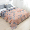 Cotton gauze quilt – Reversible Ginkgo leaf design – Lightweight and breathable