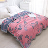 Cotton gauze quilt – Reversible Ginkgo leaf design – Lightweight and breathable