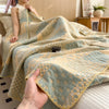 Cotton quilt – Breathable jacquard – Vintage check and paisley patterns – Lightweight summer throw blanket – 60 x 80