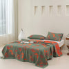 Cotton quilt – Orange ginkgo leaf pattern – Reversible design – Soft and breathable bedding