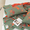 Cotton quilt – Orange ginkgo leaf pattern – Reversible design – Soft and breathable bedding
