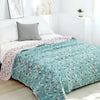 Cotton quilt – Reversible design – Leafy floral print – Lightweight comfort