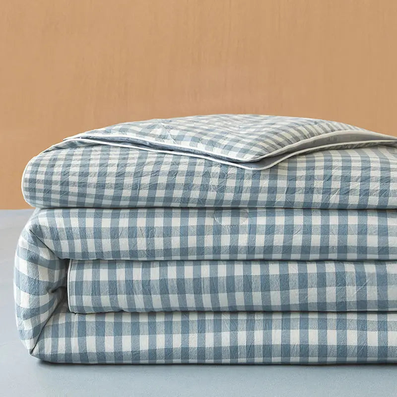 Cotton quilt – Soft washed fabric – Japanese style – Lightweight summer bedding for bedroom or dorm – Twin size