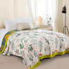 Cotton throw blanket – Reversible floral design – Soft and breathable – Ideal for couch or bed