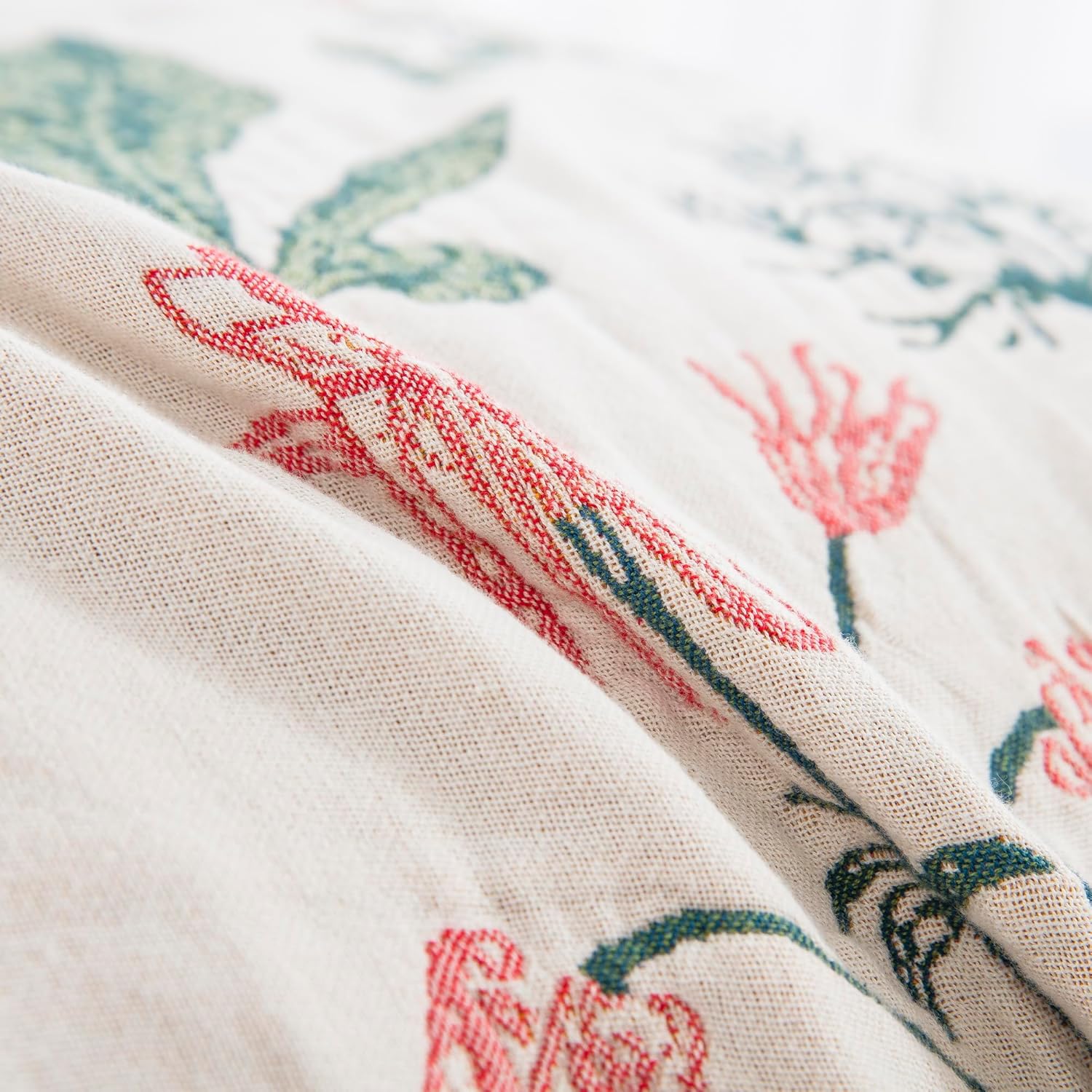 Cotton throw blanket – Reversible floral design – Soft and breathable – Ideal for couch or bed