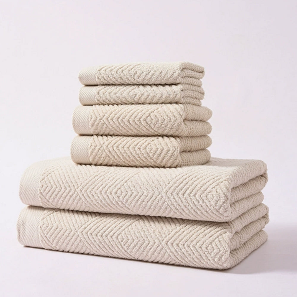 Cotton towel set – Ultra-soft luxury – 6-piece bath towel set for bathroom or travel