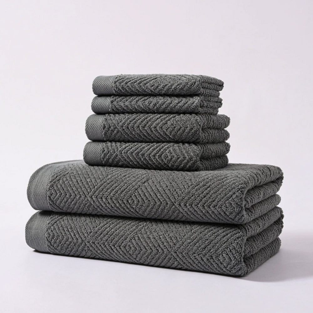 Cotton towel set – Ultra-soft luxury – 6-piece bath towel set for bathroom or travel
