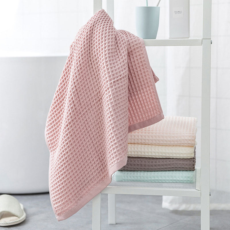 Cotton waffle bath towel – Lightweight and quick-drying – Japanese-inspired design – 28 x 55 in – Soft and breathable