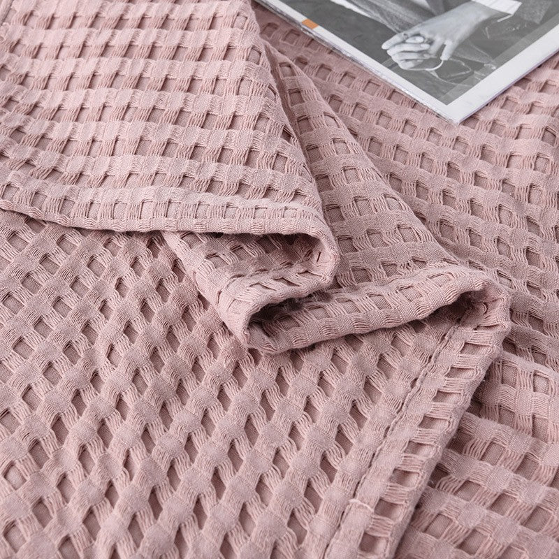 Cotton waffle blanket – Earthy tones – Versatile home accessory