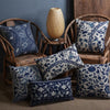 Couch cushion cover – Linen-cotton blend – Imperial blue – Traditional Chinese porcelain pattern – 17.7 x 17.7 in