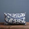 Couch cushion cover – Linen-cotton blend – Imperial blue – Traditional Chinese porcelain pattern – 17.7 x 17.7 in