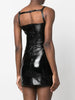 Patent Leather Cut Out Mini Dress
