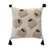 Cushion cover – Polyester – Embroidered ghost and pumpkin – Halloween decor for sofa – 17.7 x 17.7 in