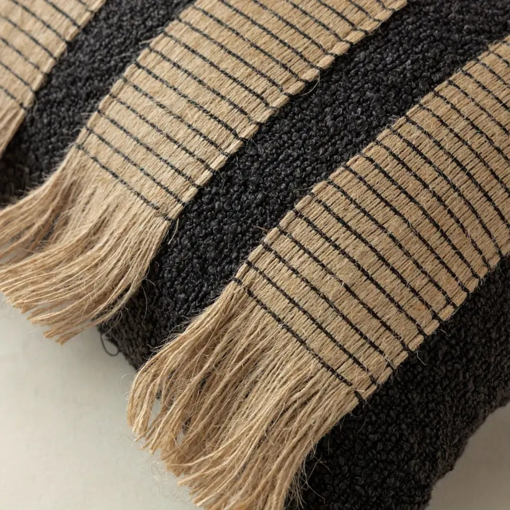 Cushion cover – Soft microfiber blend – Bohemian stripe design – Stylish home décor accessory