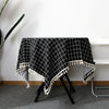 Custom Linen Tablecloth with Blue Stripes - Elegant Christmas Table Cover, Multiple Sizes for Banquet Dining