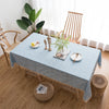 Custom Linen Tablecloth with Blue Stripes - Elegant Christmas Table Cover, Multiple Sizes for Banquet Dining