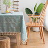 Custom Linen Tablecloth with Blue Stripes - Elegant Christmas Table Cover, Multiple Sizes for Banquet Dining