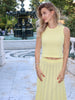 Lemon Yellow Knit Midi Skirt Set