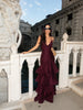 Elegant Burgundy Tiered Maxi Dress