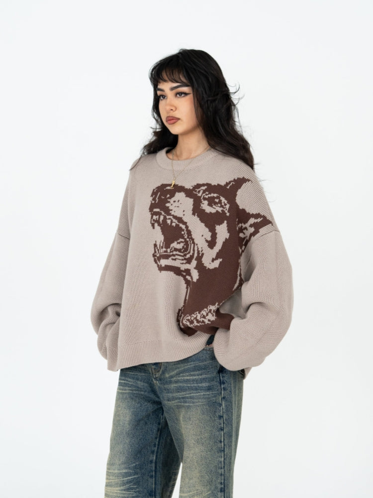 Doberman Graphic Knit Sweater