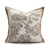 Decorative pillow cover – Jacquard fabric – Brown coffee – Stylish cushion cover for living room or bed – 17.7 x 17.7 in