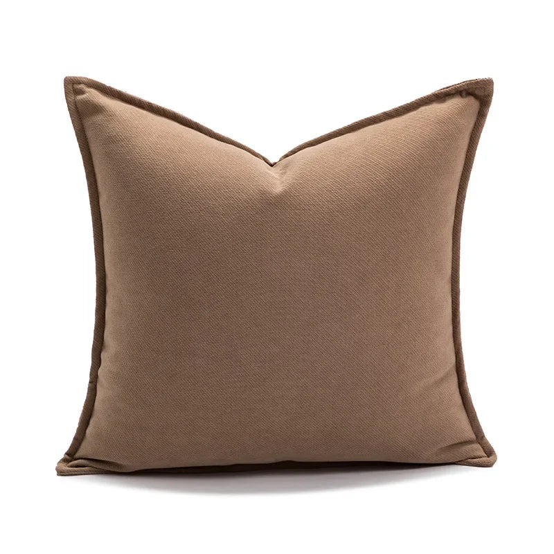 Decorative pillow cover – Jacquard fabric – Brown coffee – Stylish cushion cover for living room or bed – 17.7 x 17.7 in