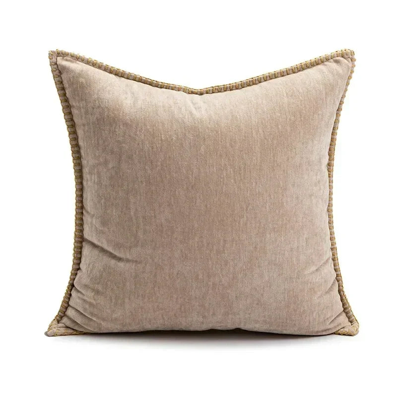 Decorative pillow cover – Jacquard fabric – Brown coffee – Stylish cushion cover for living room or bed – 17.7 x 17.7 in