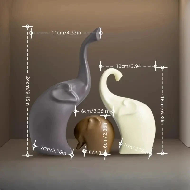 Decorative statue – Nordic elephant figurines – Gray resin – Unique desktop ornament – Thoughtful gift idea