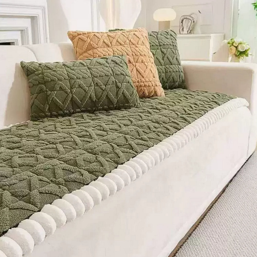 Snuggle Sherpa Plush Sofa Protector Cover