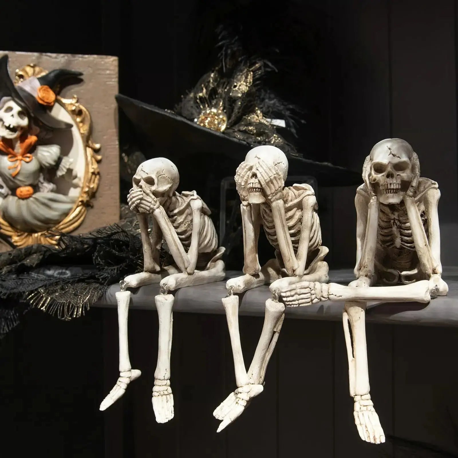 BoneLore® Skeleton Trio Fireplace Decoration