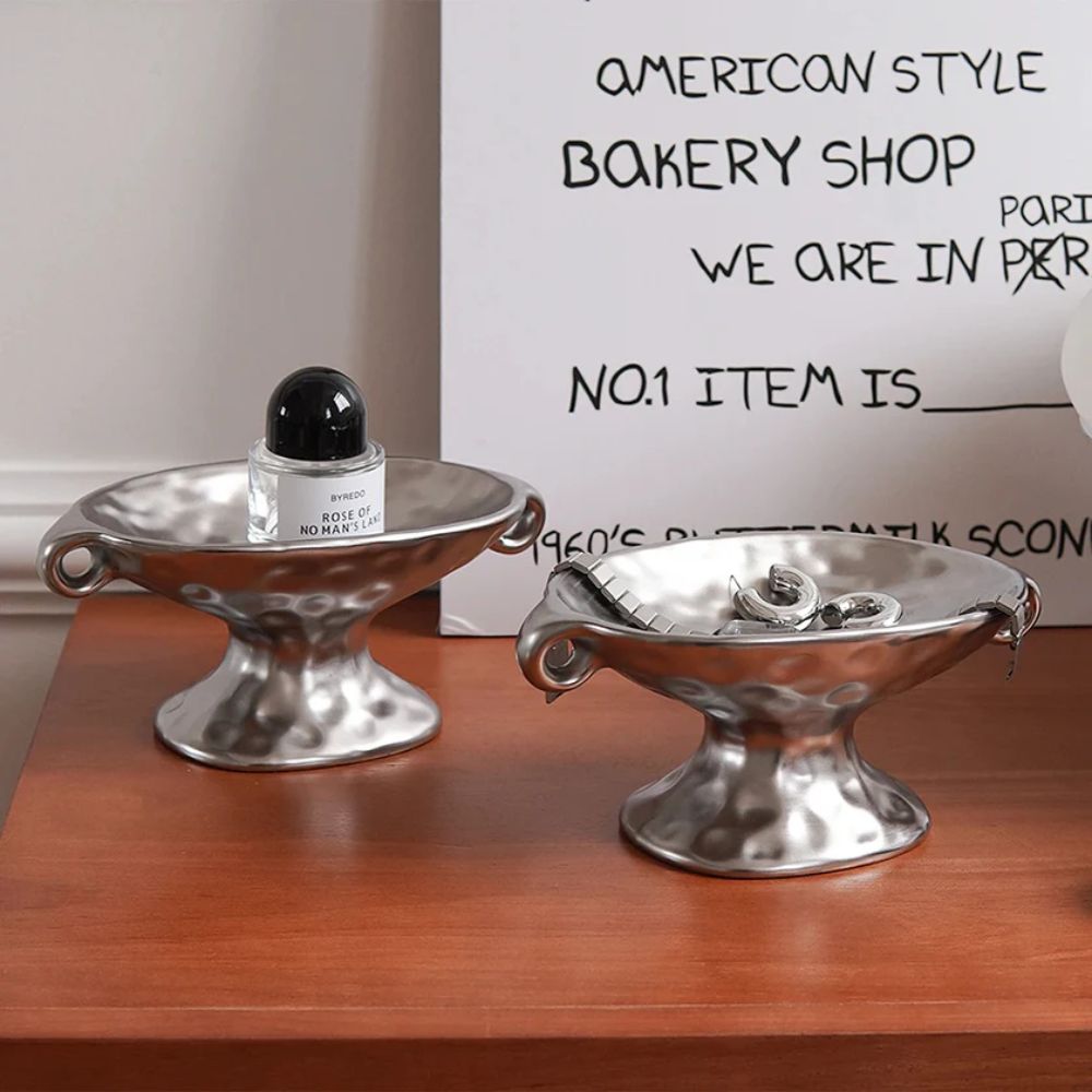 Dual-Ear Ceramic Oval Organiser