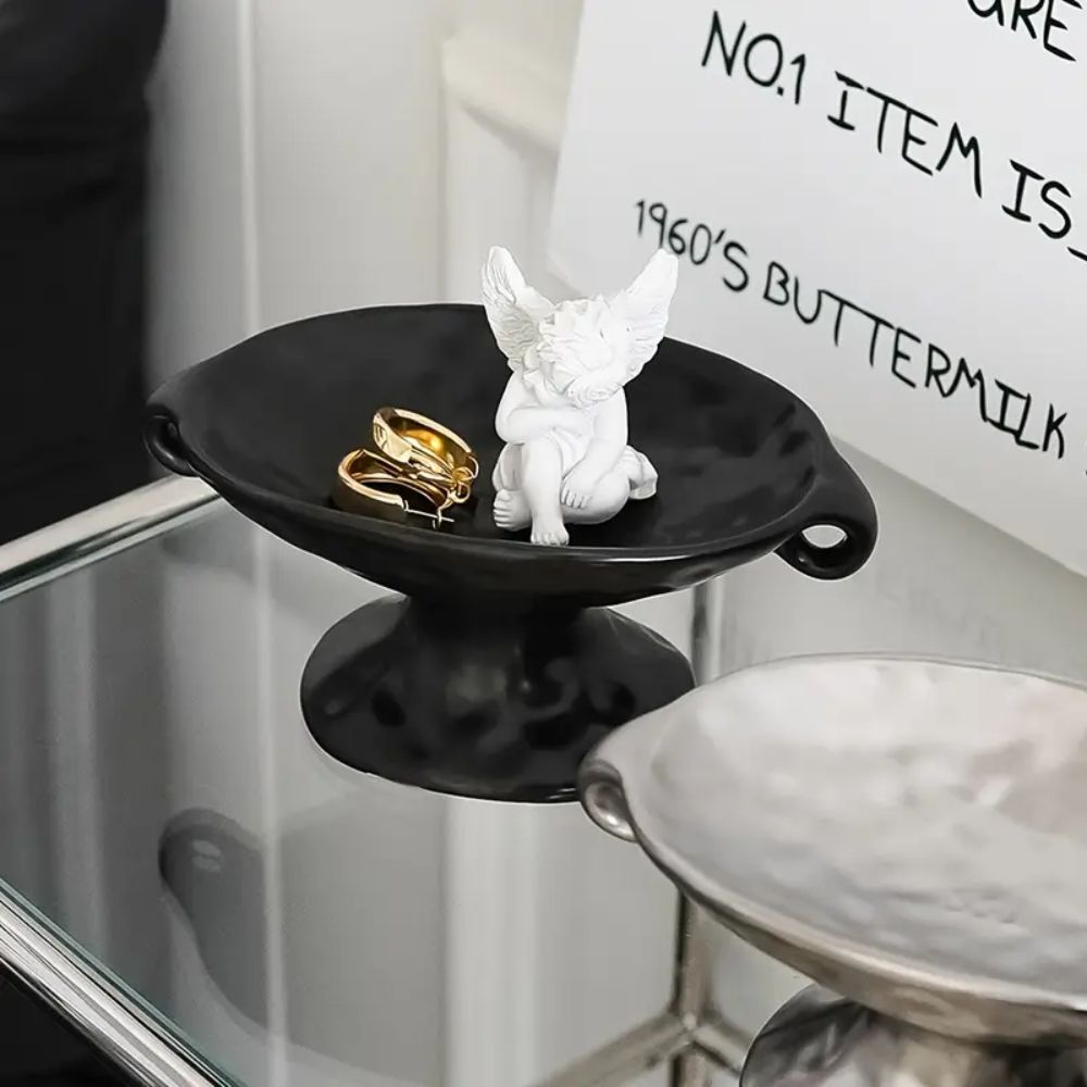 Dual-Ear Ceramic Oval Organiser