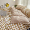 Duvet cover – Soft cotton-polyester blend – Mini checkered design – Cozy bedding for queen or king size