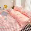 Duvet cover – Soft cotton-polyester blend – Mini checkered design – Cozy bedding for queen or king size