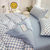 Duvet cover – Soft cotton-polyester blend – Mini checkered design – Cozy bedding for queen or king size