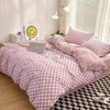 Duvet cover – Soft cotton-polyester blend – Mini checkered design – Cozy bedding for queen or king size