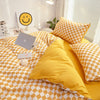 Duvet cover – Soft cotton-polyester blend – Mini checkered design – Cozy bedding for queen or king size