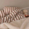 Duvet cover set – 100% cotton – Bold red stripe design – Queen or king size options