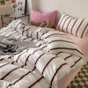 Duvet cover set – 100% cotton – Bold red stripe design – Queen or king size options